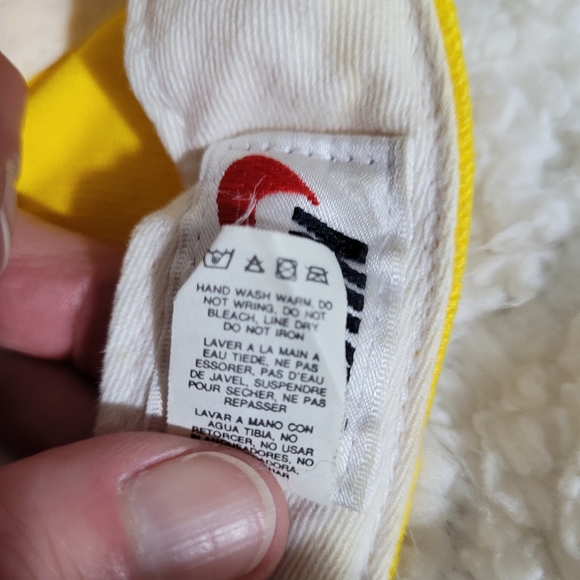 Great Nike Men’s Adjustable Hat Early 2000's Yellow w/Navy Blue Swoosh & Visor - Picture 8 of 10